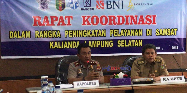 Kapolres Lampung Selatan Minta Pihak Samsat Melayani Masyarakat Secara Optimal