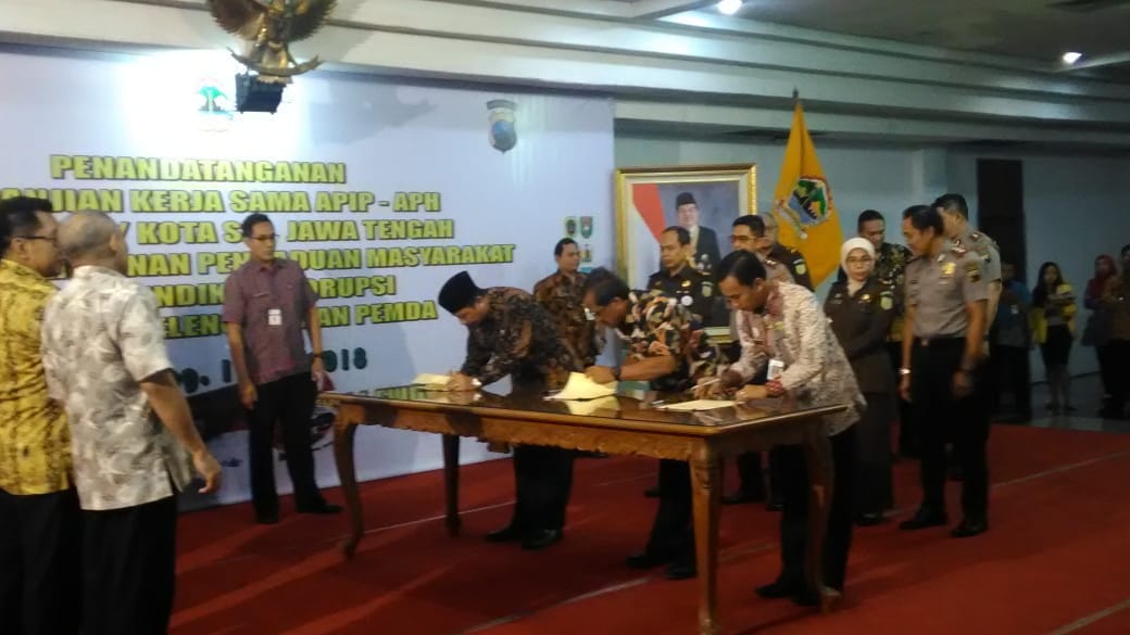 Cegah Korupsi Dan Gratifikasi : Bupati, Kapolres Dan Kajari Blora Teken PKS APIP-APH