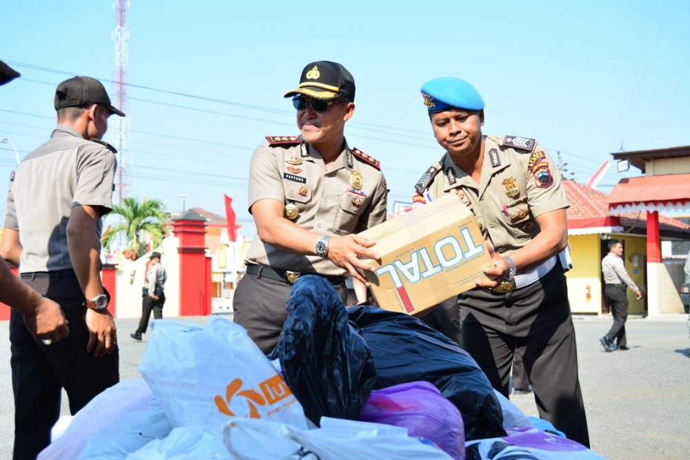 Peduli Bencana Lombok, Polres Blora Motori Kumpulkan Bantuan