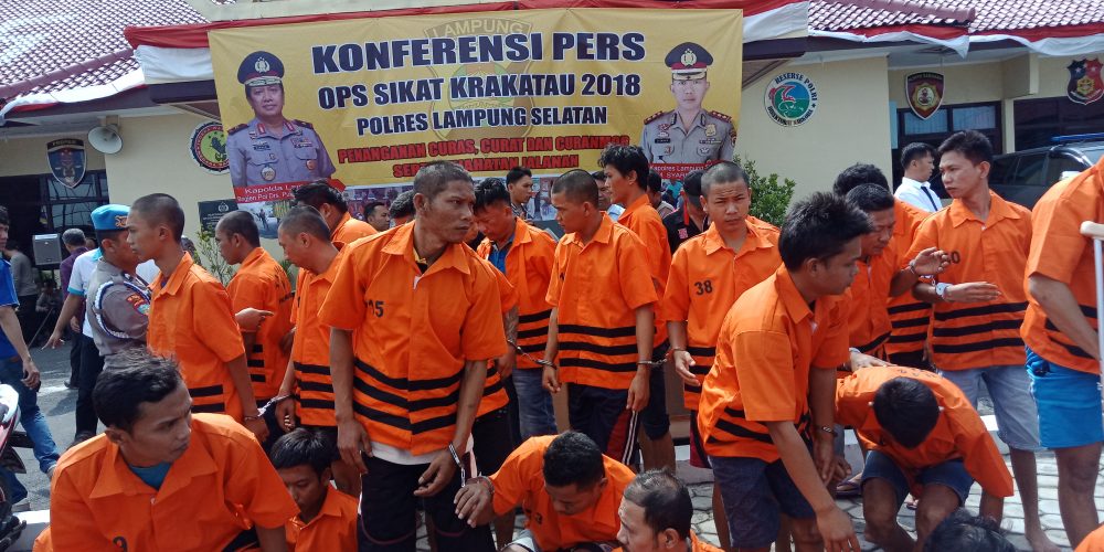 Jajaran Polres Lampung Selatan Berhasil Amankan 32 Orang Tersangka