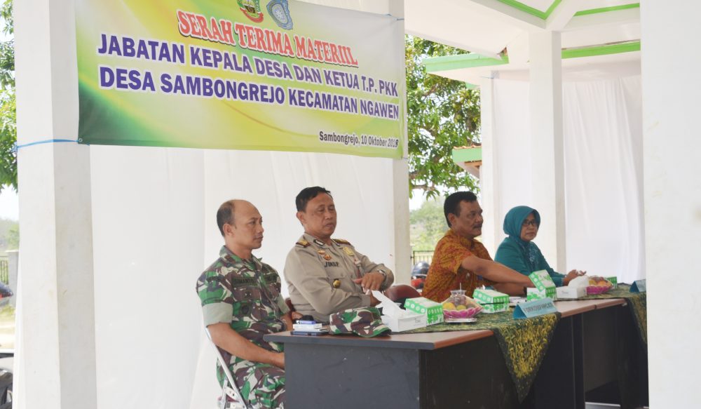 Danramil Ngawen Menghadiri Serah Terima Materiil Jabatan Kepala Desa Sambongrejo Kecamatan Ngawen