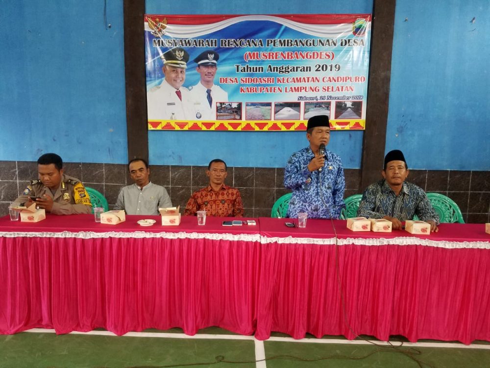 Desa Sidoasri Kecamatan Candipuro Laksanakan Musrenbangdes
