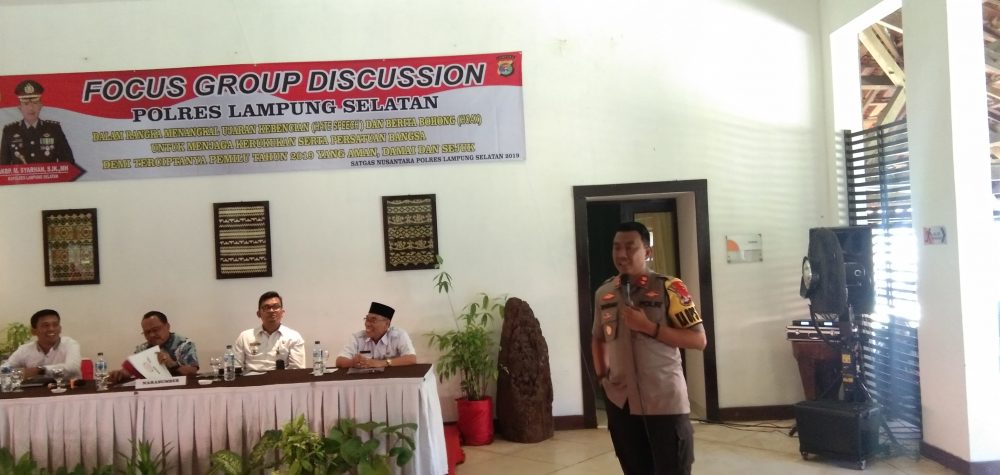 Polres Lamsel Bersama Ormas dan Mahasiswa Gelar FGD
