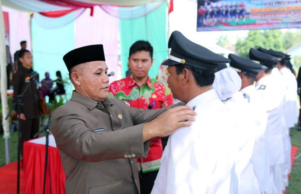 Nanang Lantik Pj Kades Sidomulyo Bersama 6 Pj Kades Lainya