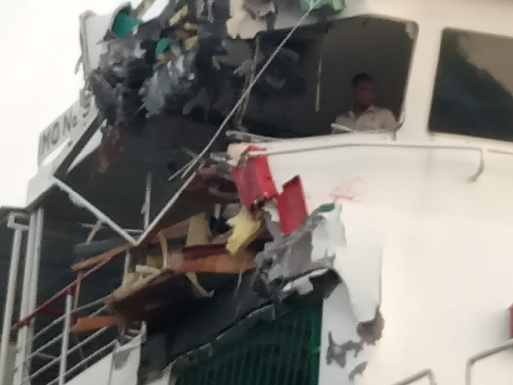 Satu ABK Jatuh Kelaut Akibat Insiden Dua Kapal Ferry Yang Bersenggolan