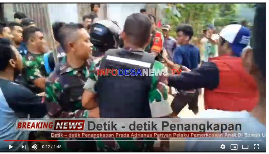 Video ; Detik – detik Penangkapan Prada Adrianus Pattyan Pelaku Pemerkosaan Anak Di Bawah Umur
