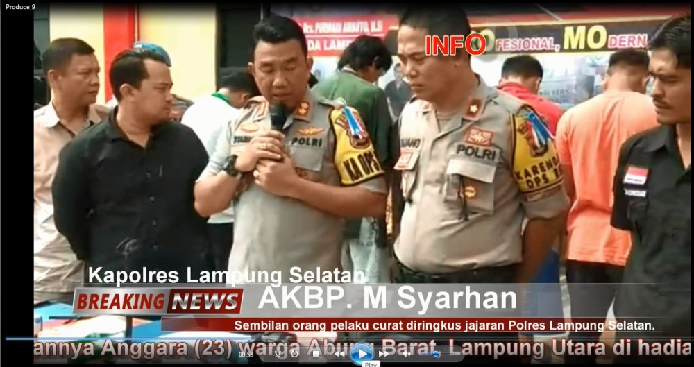 Video  Polres Lampung Selatan Konferensi Pers Kasus Curas di Wilayahnya