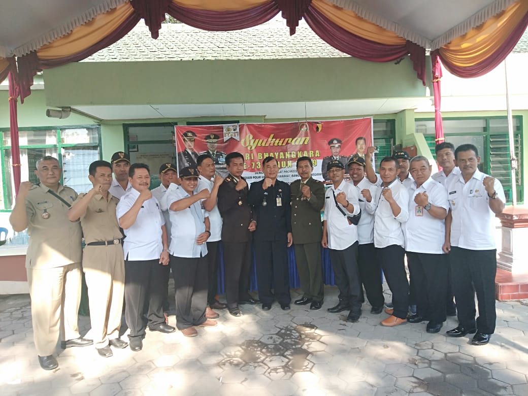Koramil Pilangkenceng Madiun Gelar Tasyakuran Bersama Tiga Pilar, Peringati HUT Bayangkara Ke – 73