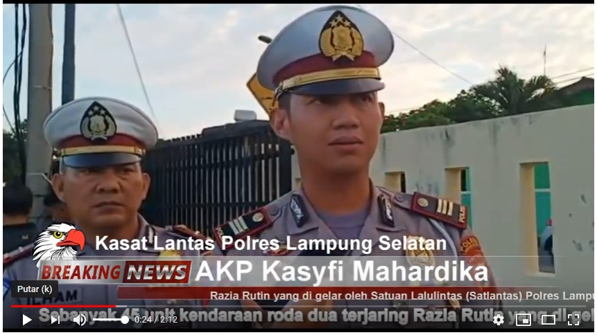Razia Rutin Satlantas Polres Lampung Selatan Jaring Puluhan Kendaraan