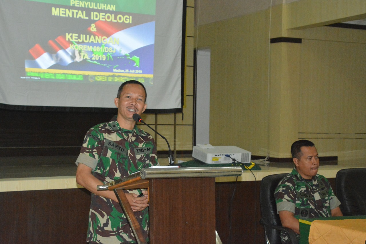 Korem 081/DSJ Terima Bintal Ideologi Kejuangan