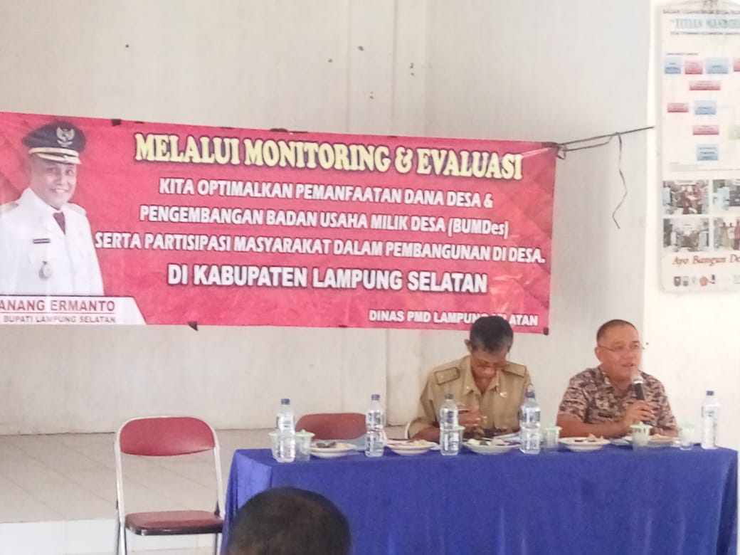 DPMD Lamsel Lakukan Monitoring Dan Evaluasi Di Kecamatan Candipuro