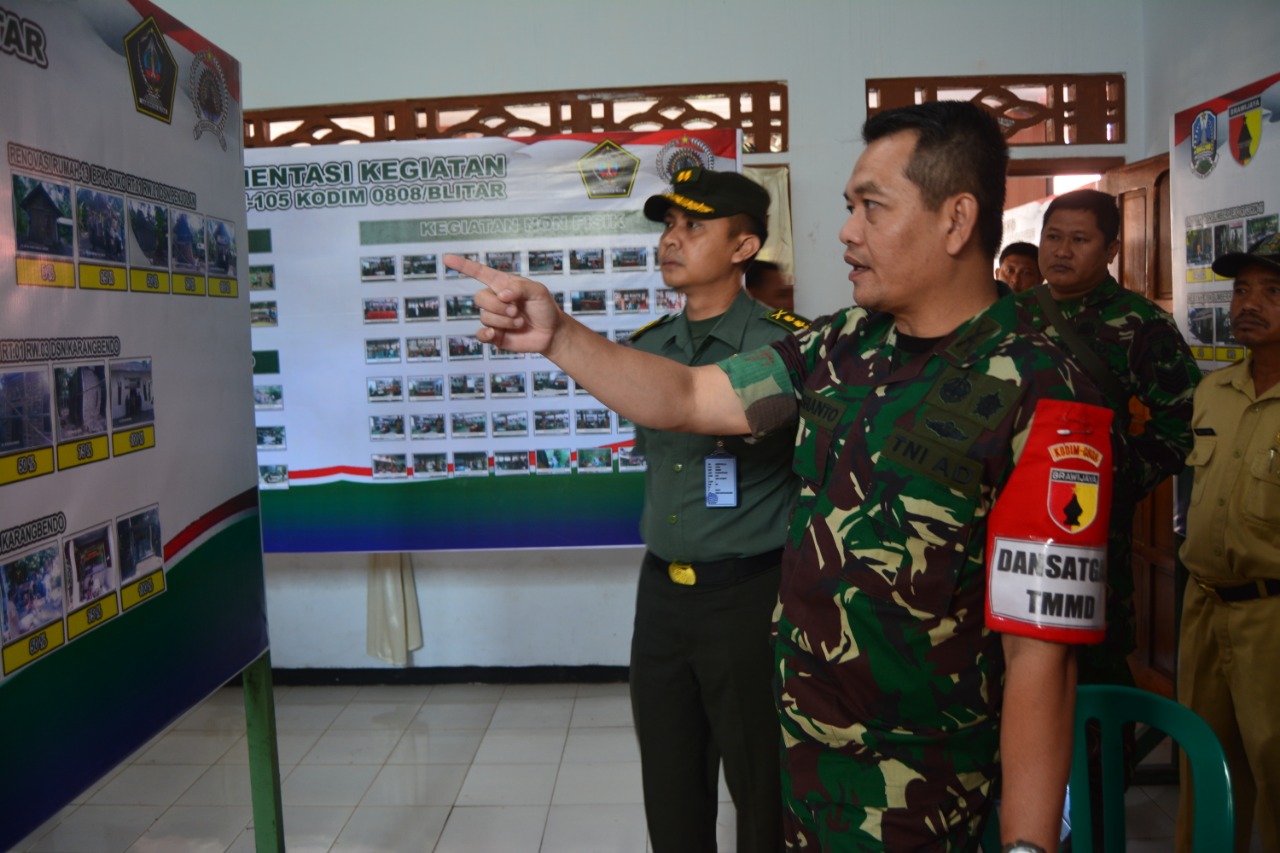 Dandim 0808/Blitar dampingi Tim wasev Itjenad tinjau Lokasi TMMD ke 105 Kodim 0808/Blitar