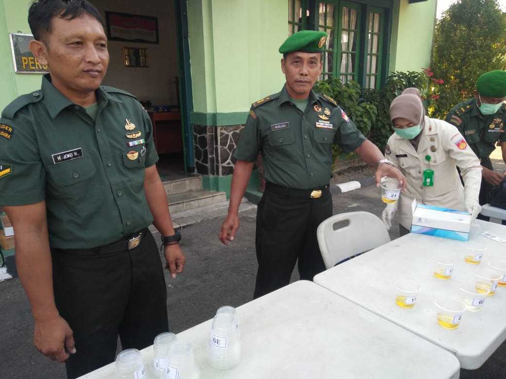 Tes Urine Dadakan Pamen Jajaran Korem 074/Warastratama,  Prajurit Yang Terlibat Narkoba Bakal Dipecat