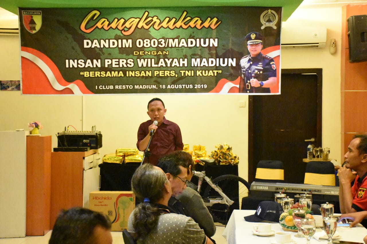 Tingkatkan Sinergitas, Dandim 0803/Madiun Ajak Cangkrukan Insan Pers