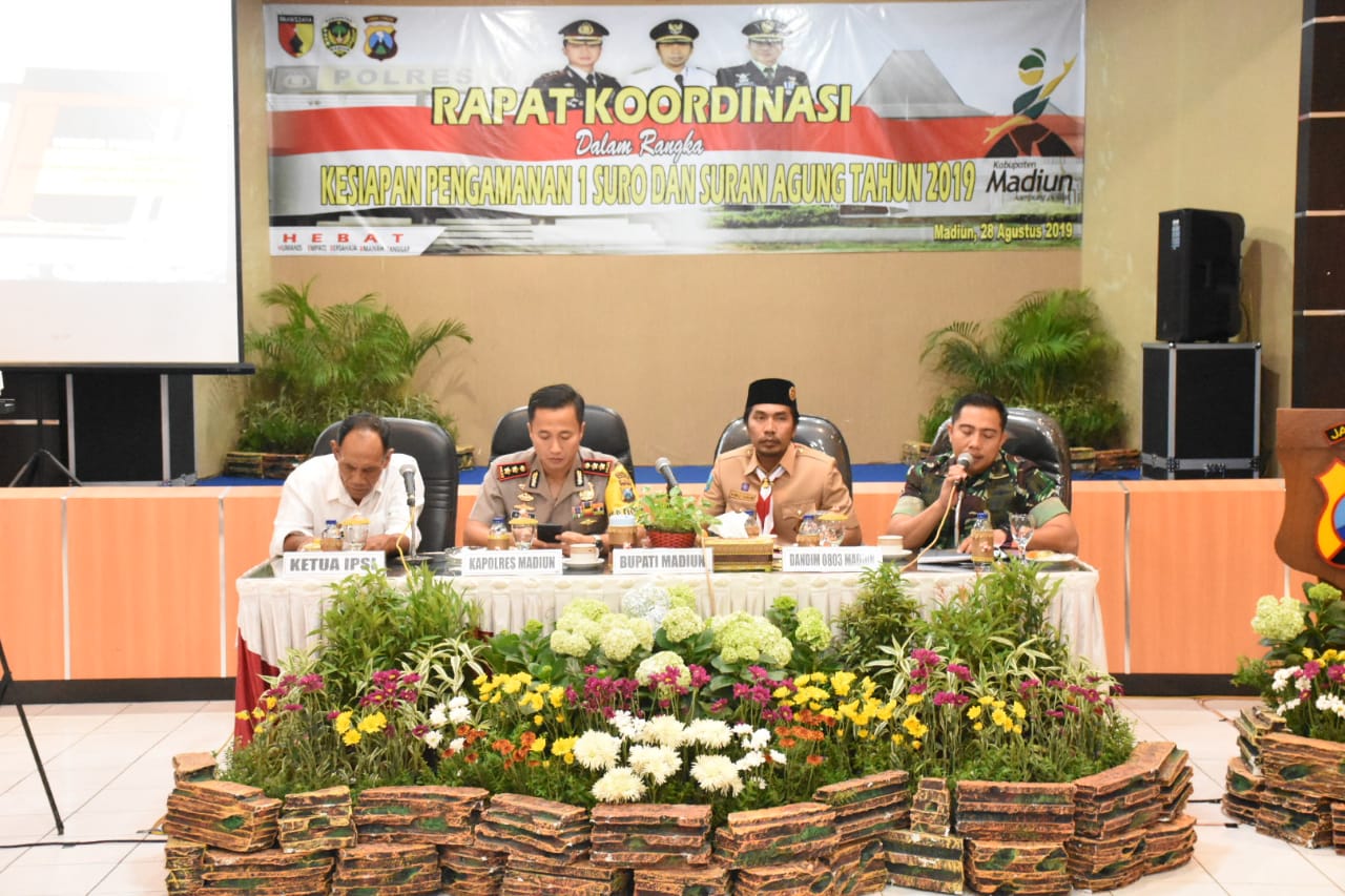 Dandim 0803/Madiun Rakor Persiapan Pengamanan 1 Suro Dan Suran Agung Tahun 2019