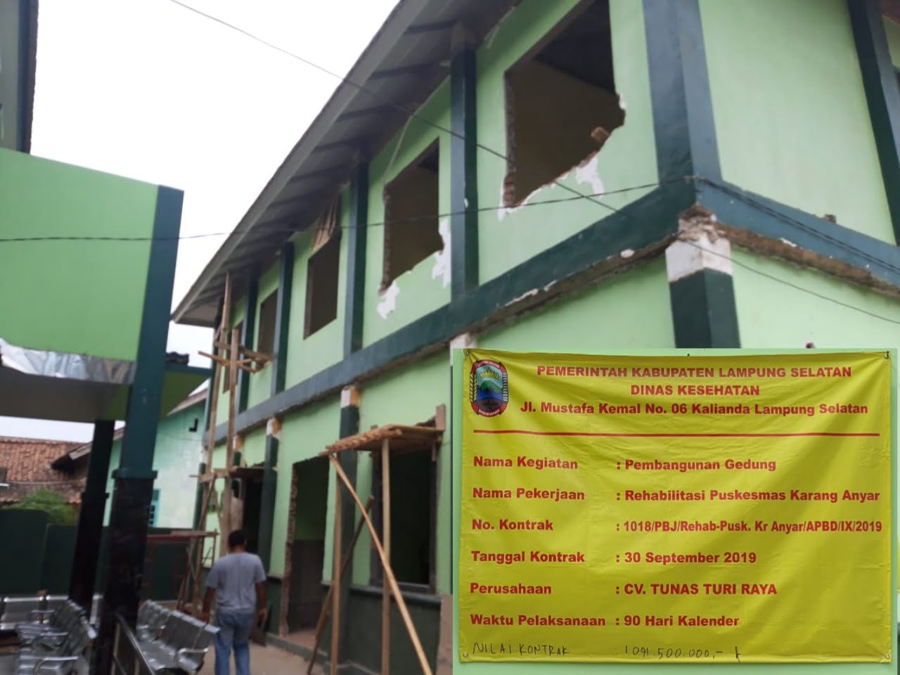 Komisi III DPRD Lamsel Soroti Nilai Pembangunan Rehab Puskesmas Karang Anyar Yang Tidak Sesuai