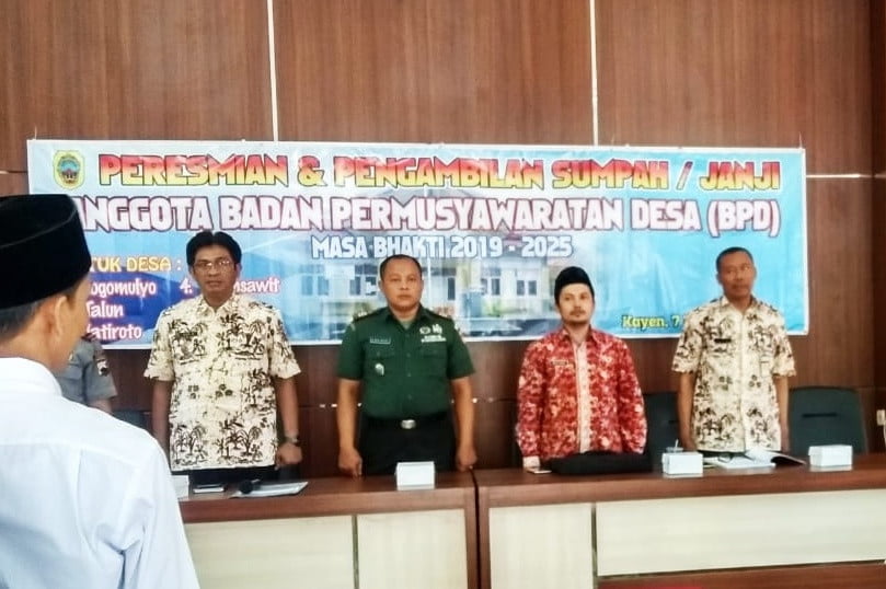 Anggota BPD Dari Lima Desa Di Kecamatan Kayen Hari Ini Dilantik