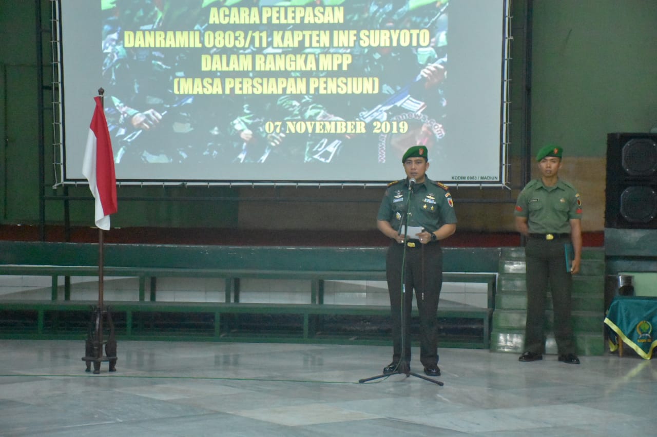 Dandim Madiun Pimpin Acara Korps Raport Pelepasan Prajurit Memasuki MPP