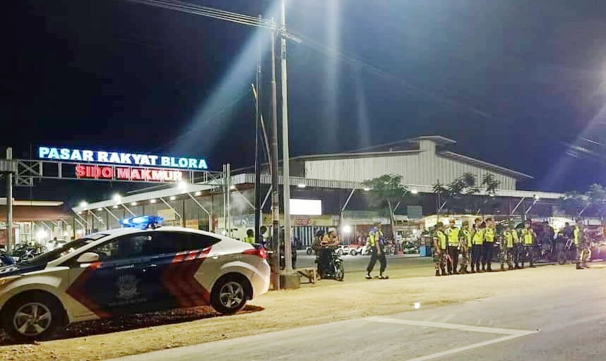 Antisipasi Teror, Polres Blora Bersama TNI Lakukan Patroli Skala Besar.