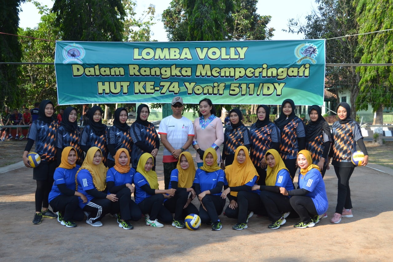 Memperingati HUT Yonif 511/DY Ke 74, Persit Adakan Lomba Volly
