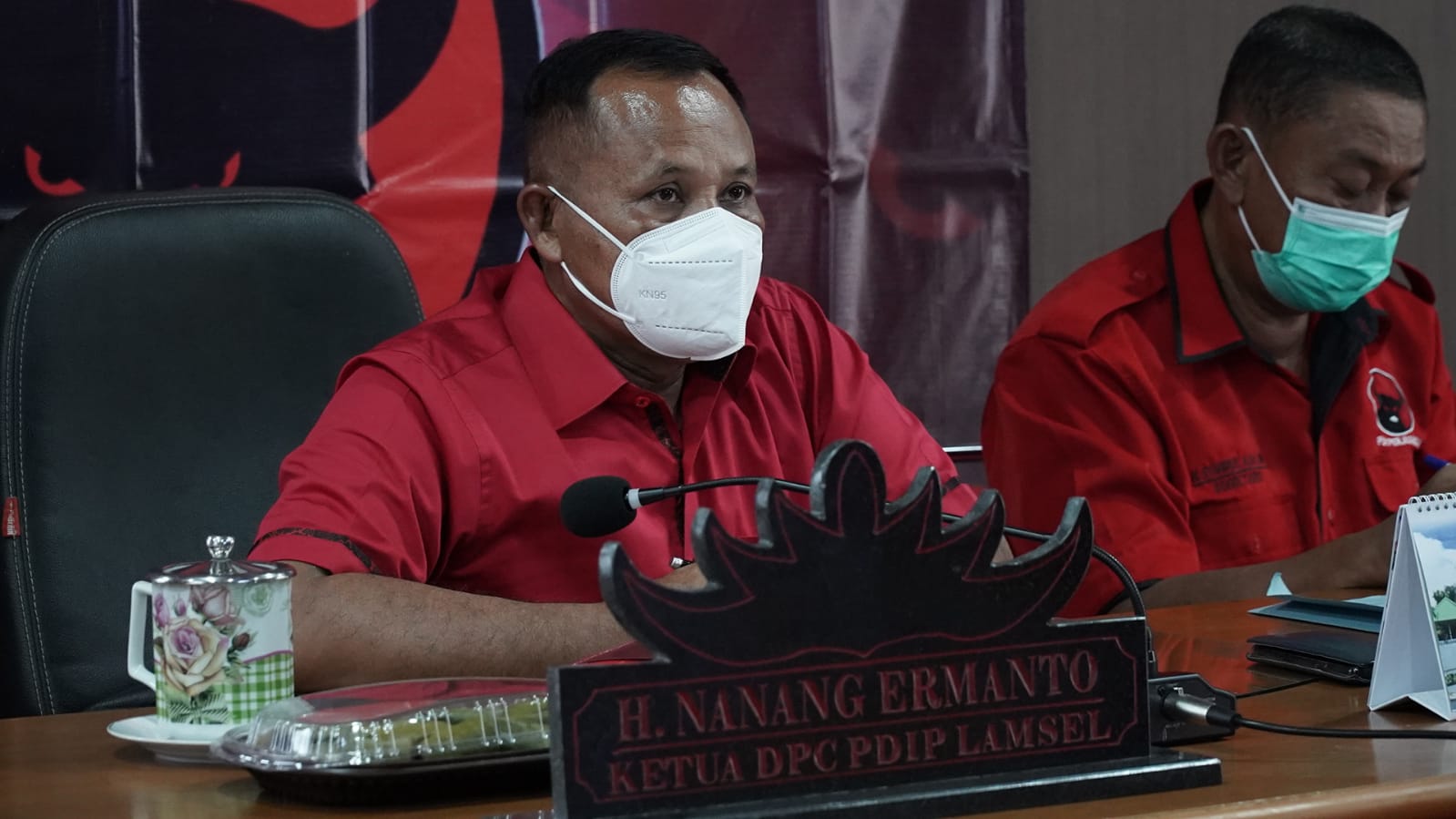 Secara Daring  Ketua DPC PDI Perjuangan Lamsel  Ikuti Rapat Bersama DPP Partai Ke-117