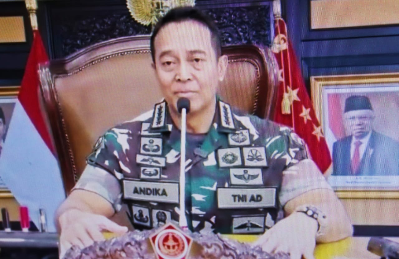 Bahas Persiapan Penyaluran Bantuan, Pangdam XII/Tpr Ikuti Rapat Bersama Panglima TNI