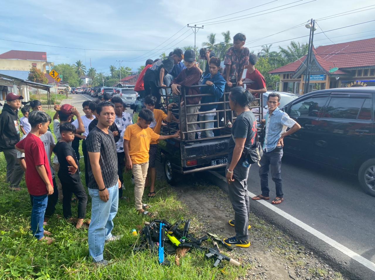 Polres Agam Sita Puluhan Pistol Mainan