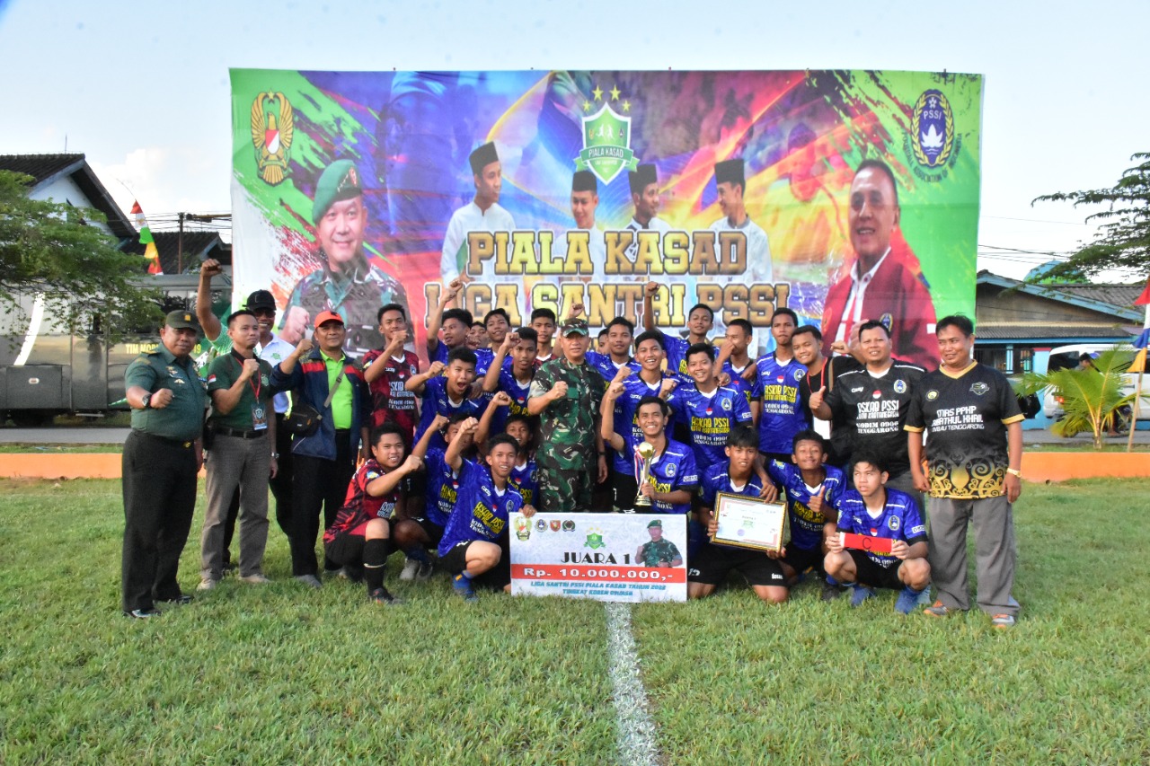 Kesebelasan Ribhatul Khail Kodim 0906/Kutai Kartanegara Juara Liga Santri Piala KASAD PSSI Tingkat Provinsi Kalimantan Timur