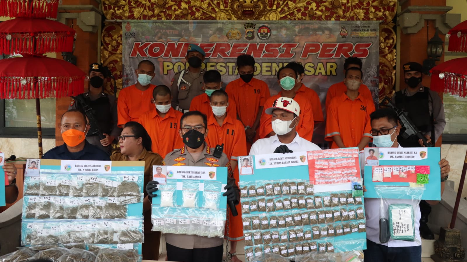 16 Pengedar Narkoba dan 2 Kg Ganja Diamankan Polisi