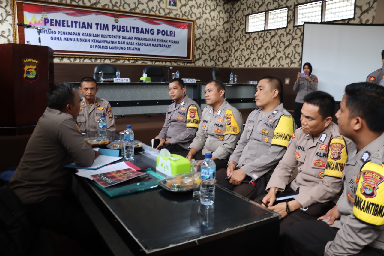 Di Wilayah Polres Lamsel Puslibang Polri Lakukan Penelitan Penerapan Keadilan Restorative