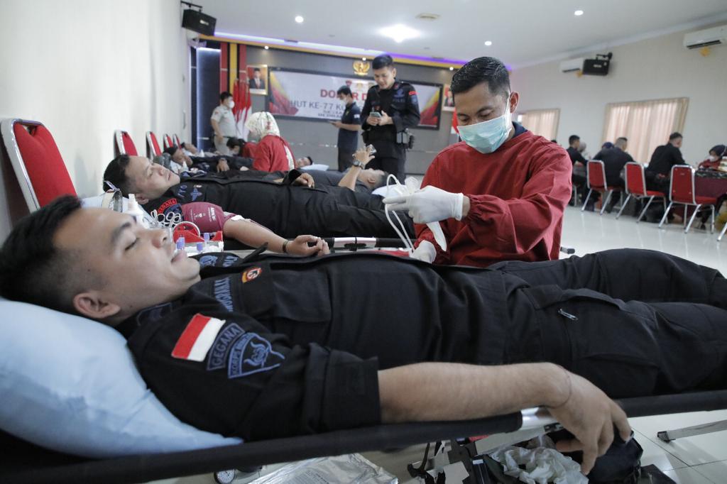 Gelar Donor Darah Hut Korps Brimob Polri ke 77