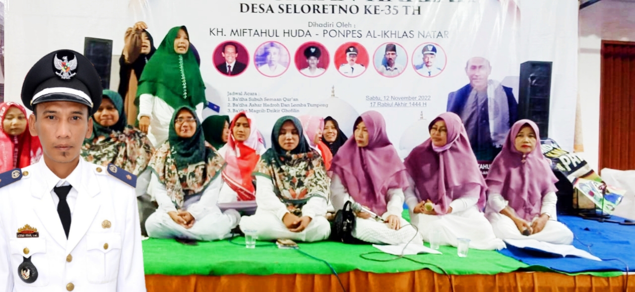 Peringati Hari Jadi Ke-35 Tahun, Pemdes Seloretno Gelar Pengajian dan Da,o Bersama