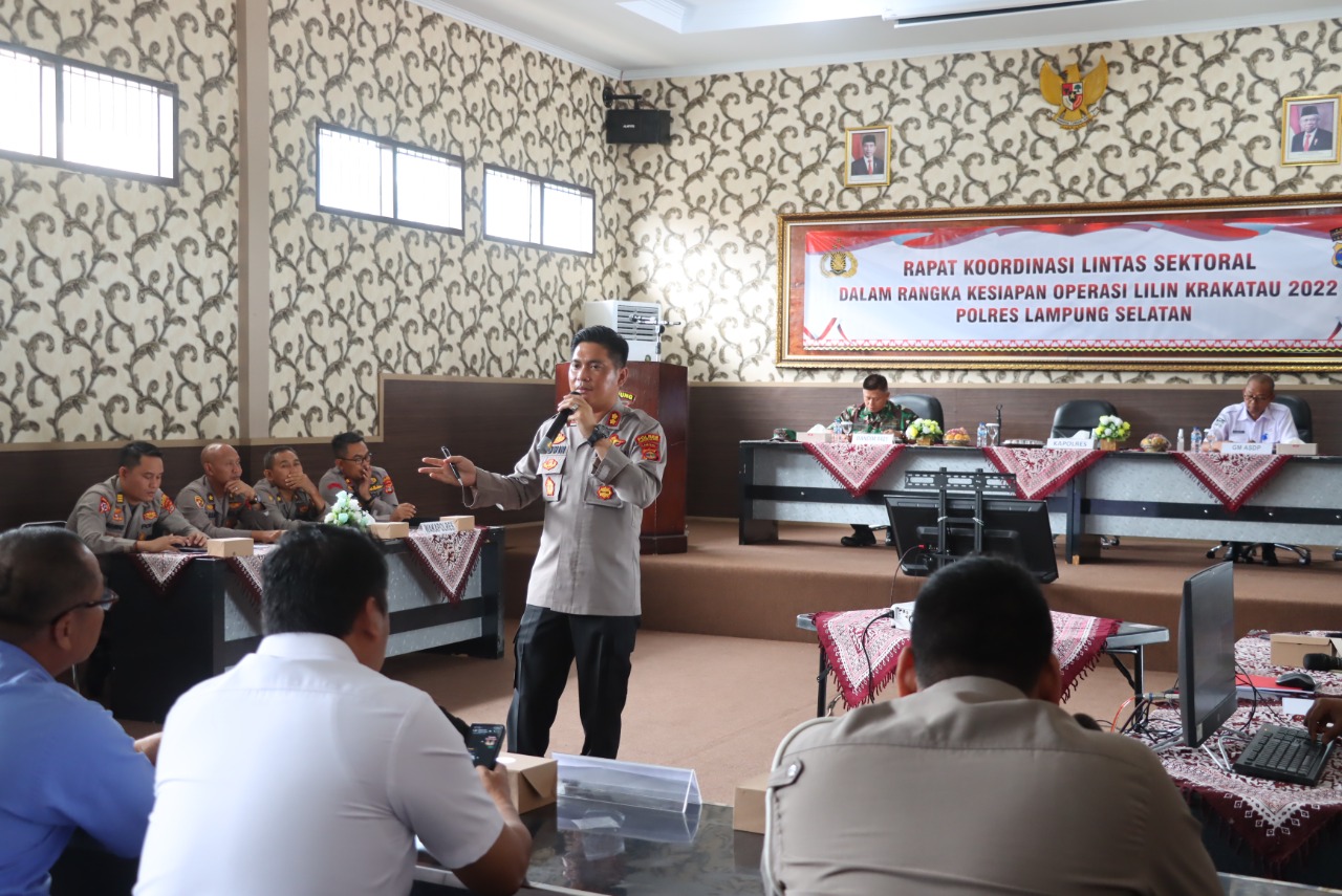 Jelang Nataru 2023 Polres Lamsel Gelar Rapat Persiapan Pelaksanaan Pengamanan