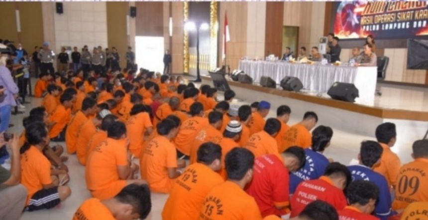 Polda Lampung Berhasil Ungkap 307 Pelaku Kejahatan dalam Operasi Sikat Krakatau 2023