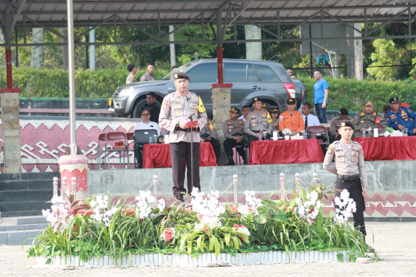 Polres Lamsel Gelar Pasukan Pengamanan Jumbara Palang Merah Remaja Tingkat Nasional ke-IX Tahun 2023 di Lampung Selatan