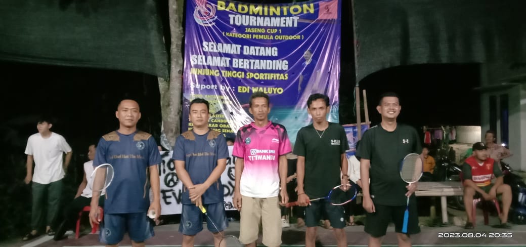 Turnament Badminton Jaseng Cup I (KATEGORI PEMULA OUTDOOR ) Dalam Rangka Acara HUT RI KE 78 Dusun 001 Desa Titiwangi