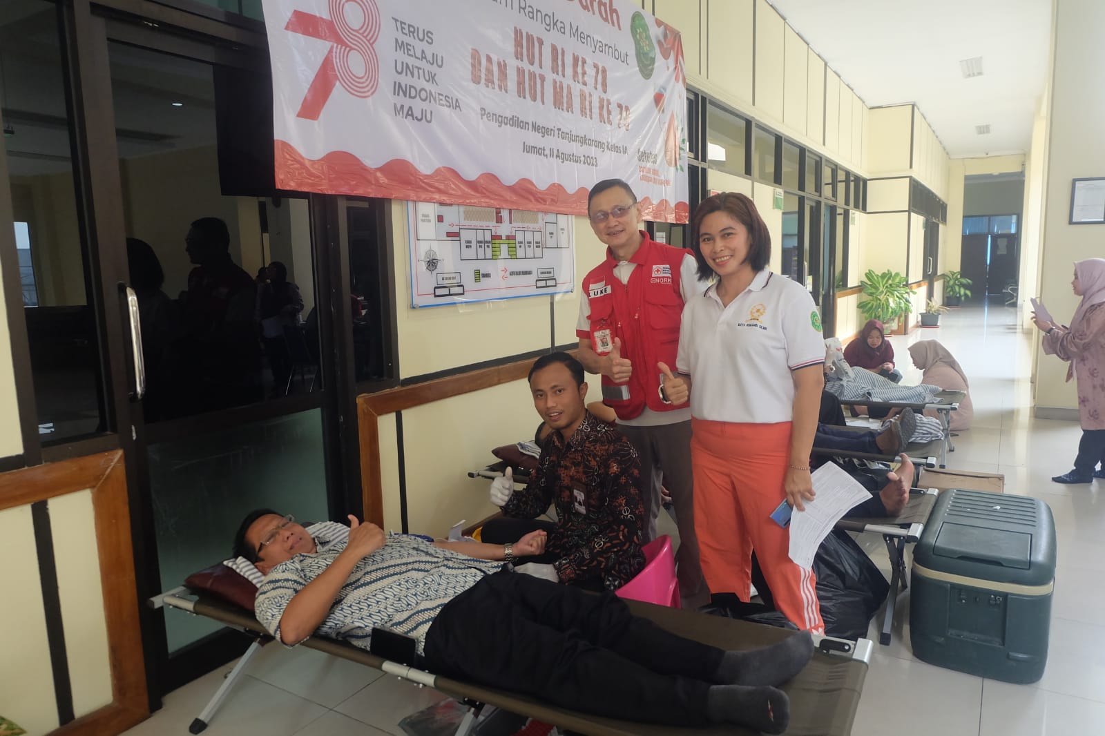 Sambut HUT RI Ke-78 Pengadilan Negeri Tanjungkarang Gelar Baksos Donor Darah
