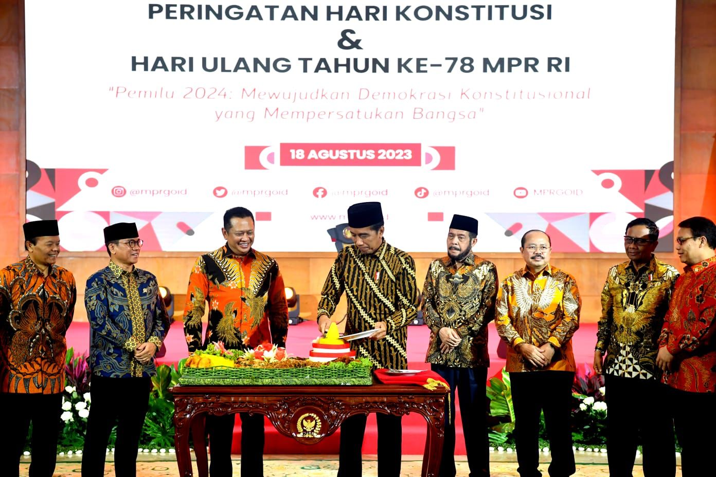 Jokowi Merayakan Hari Konstitusi dan HUT ke 78 MPR RI