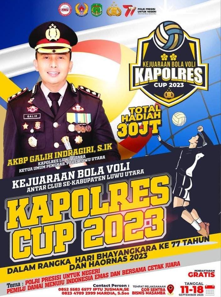 Polres Luwu Utara Siapkan Hadiah 30 Juta Dalam Turnamen Bola Voly Kapolres Cup 2023