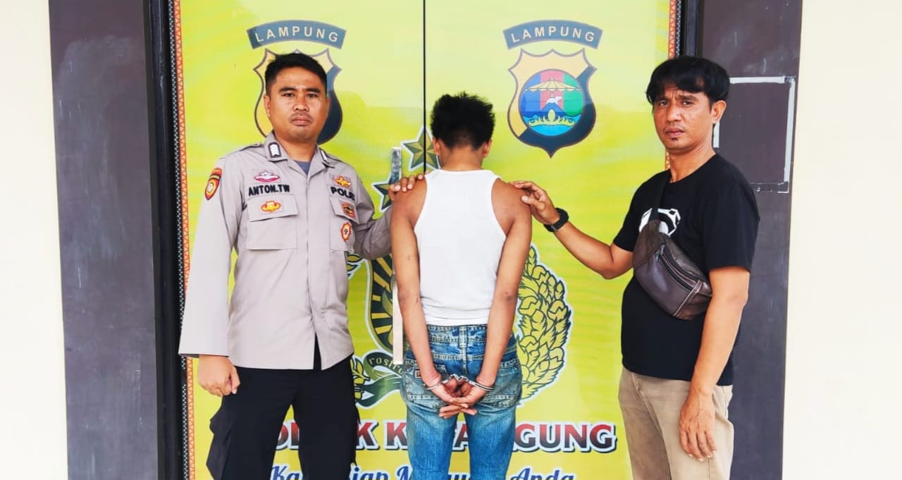 Polsek Kota Agung Bersama Warga Amankan Pencuri HP di Way Taman