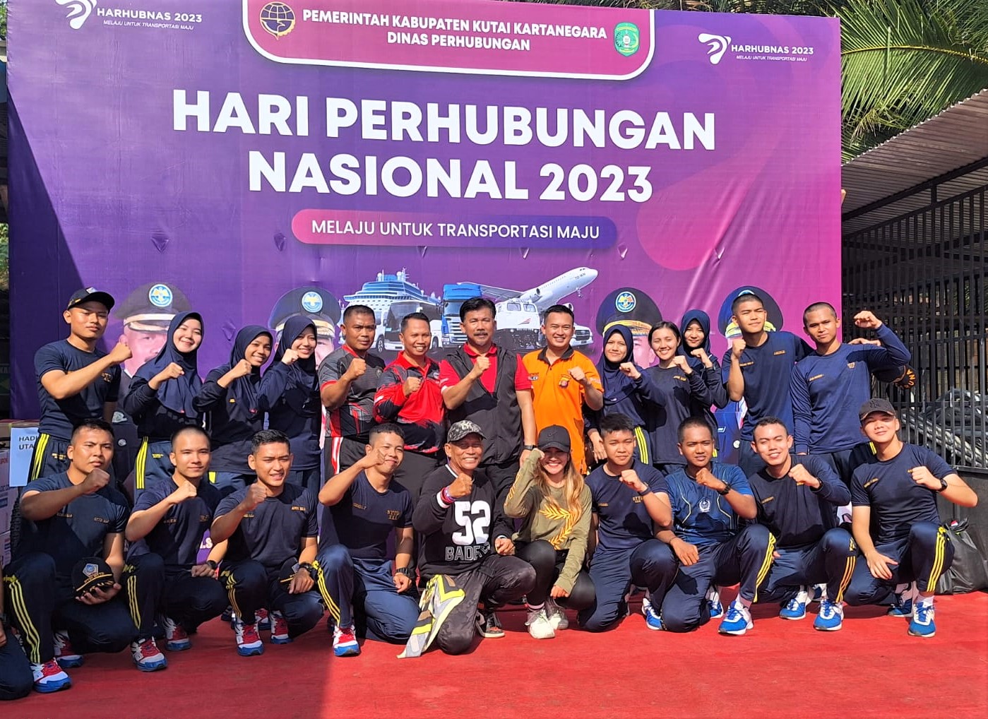 Semarakkan Harhubnas ke-53, Personil Kodim 0906/Kukar Ikuti Senam Dan Jalan Santai