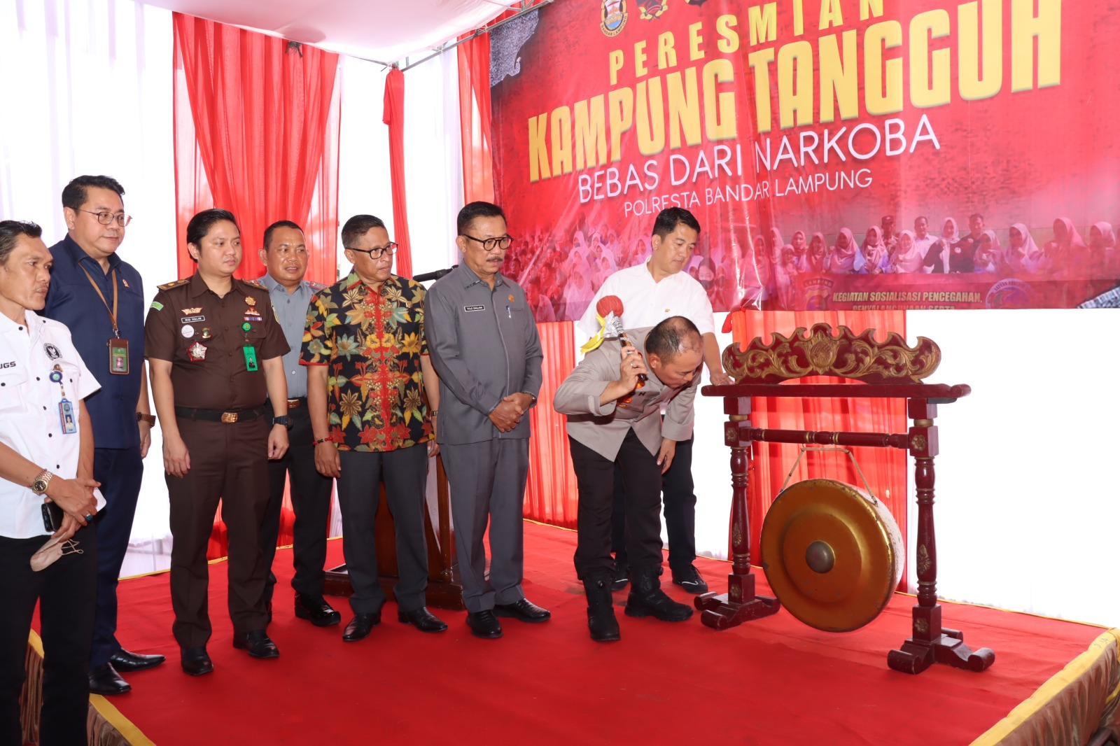 Kapolresta Bandar Lampung Resmikan Kampung Tangguh Bebas Dari Narkoba,