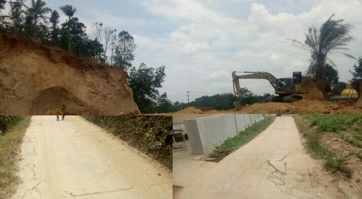 Warga Ganjaran Keluhkan Adanya Galian Tanah Yang Merusak Jalan Rabat Beton 