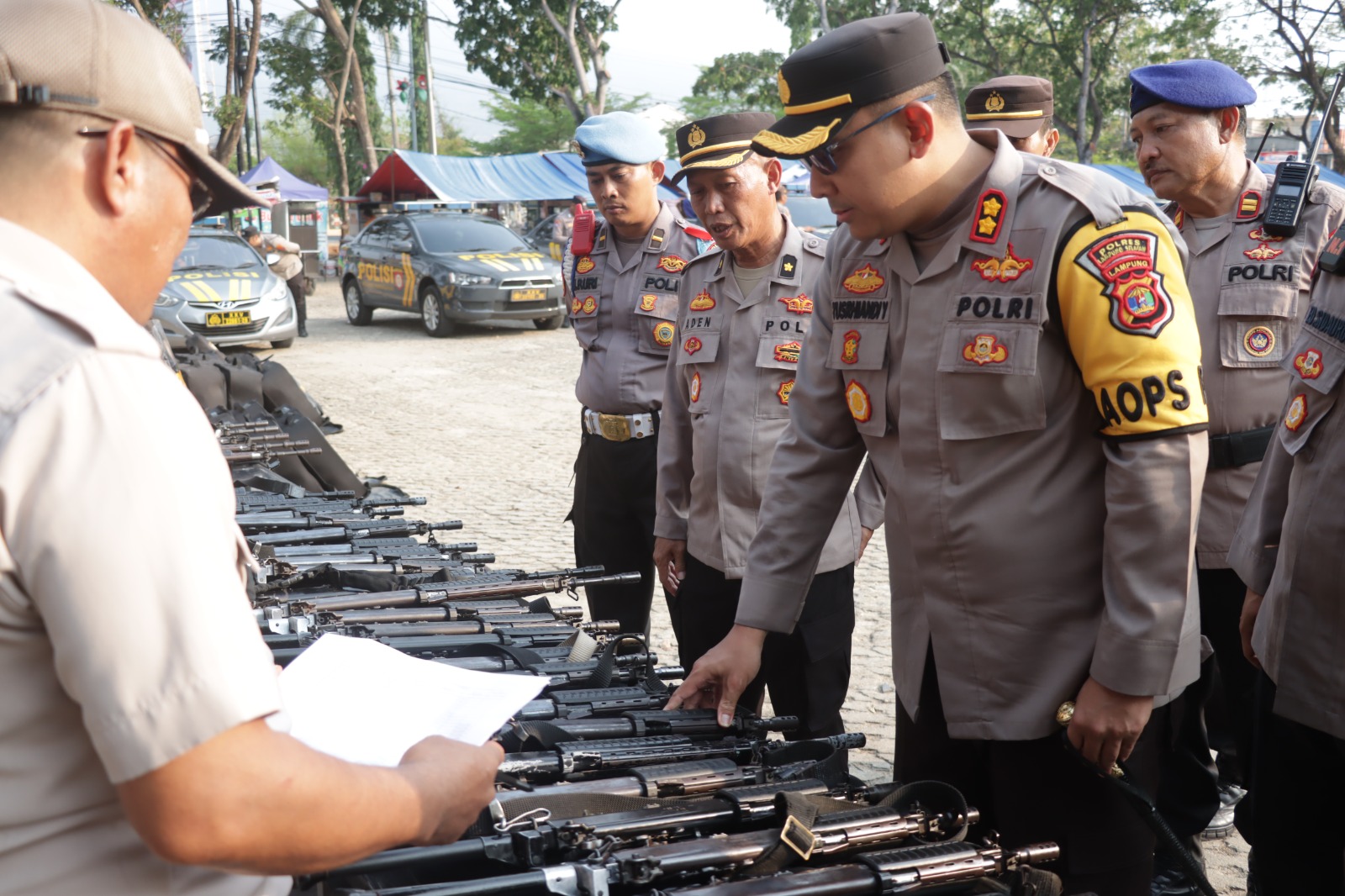 Siap Amankan Jalanya Pemilu 2024 Mendatang Polres Lamsel Gelar Apal Persiapan Sarpras