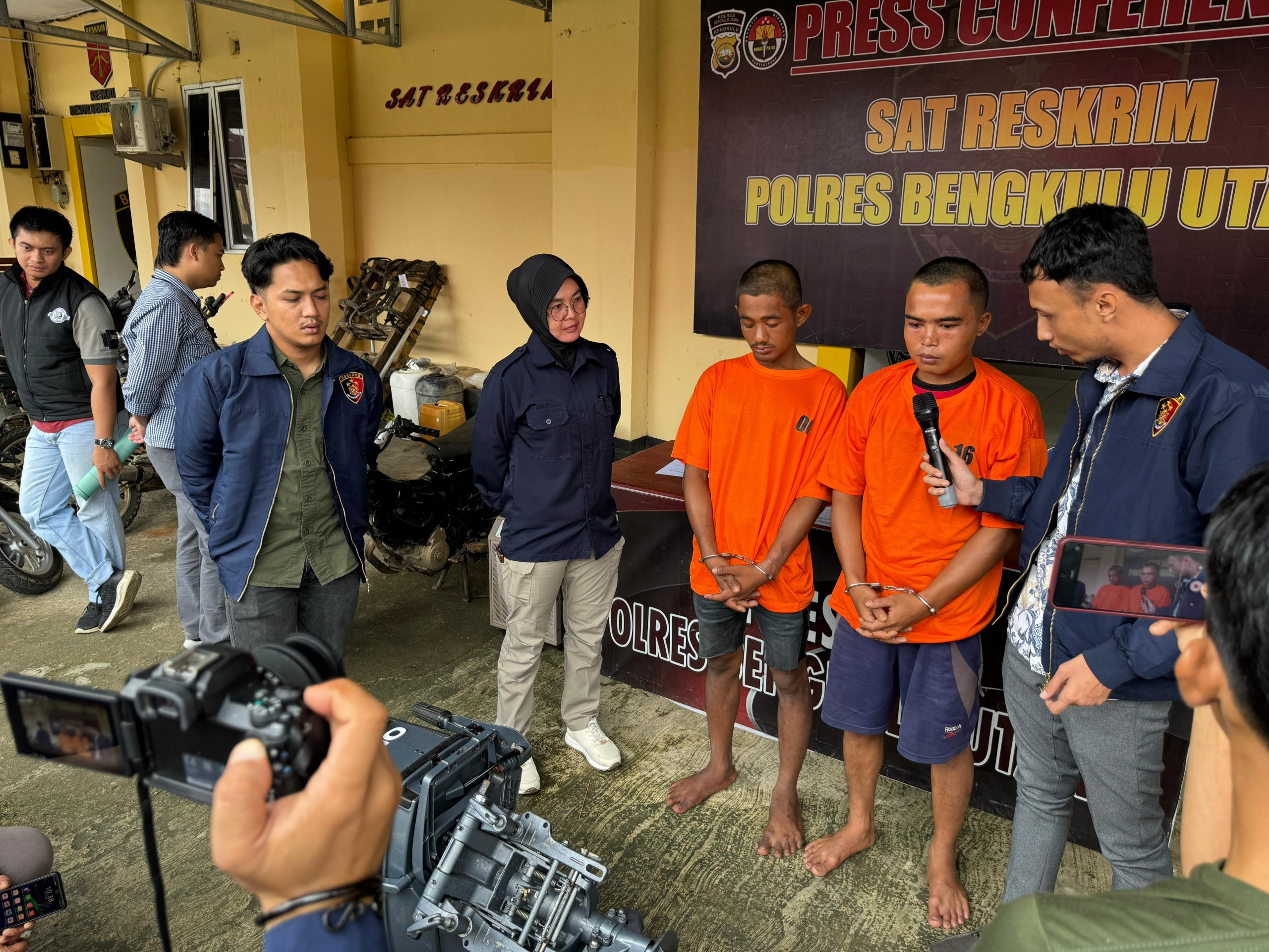 Dua Pelaku Pencurian Mesin Kapal Diamankan Polisi