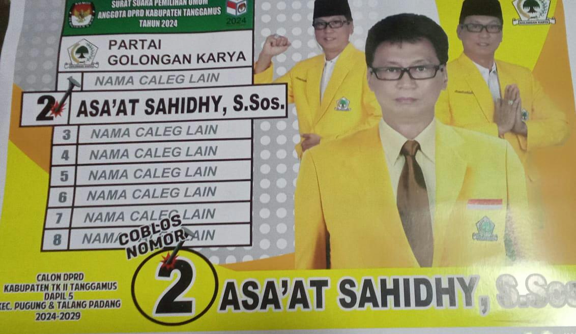 ASA,AT SAHIDHY S.SOS Caleg Dari Partai Golkar Dapil V Nomor Urut 2 Siap Perjuangkan Aspirasi Rakyat 