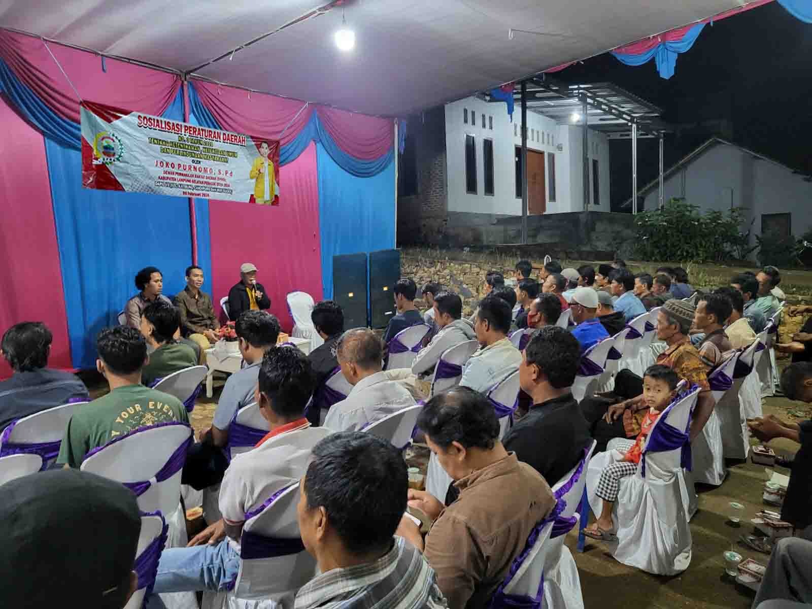 Joko Purnomo Kembali Sosialisasi Perda No 3 Tahun 2020 di Desa Neglasari