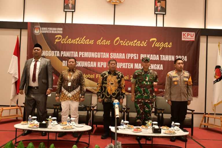 Dandim Majalengka, Hadiri Pelantikan dan Orientasi Tugas Anggota PPS Terpilih Pada Pilkada Serentak Tahun 2024