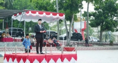 Plt Bupati Lamsel Pandu Pimpin Jalanya Upacara Peringatan Hari Pahlawan