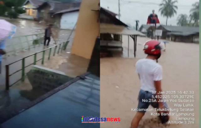 Hujan Deras Mengguyur Wilayah Lampung Sejumlah Wilayah di Terjang Banjir dan Terendam